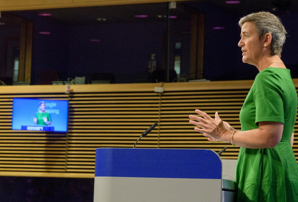 Press conference by Margrethe Vestager, Member of the EC, on Antitrust: Commission fines Google €2.42 billion for abusing dominance as search engine by giving illegal advantage to own comparison shopping service