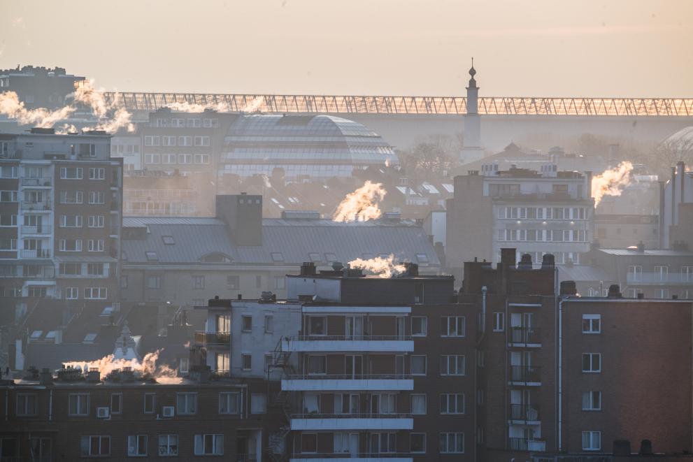 Photos illustrating greenhouse gas emissions in Brussels