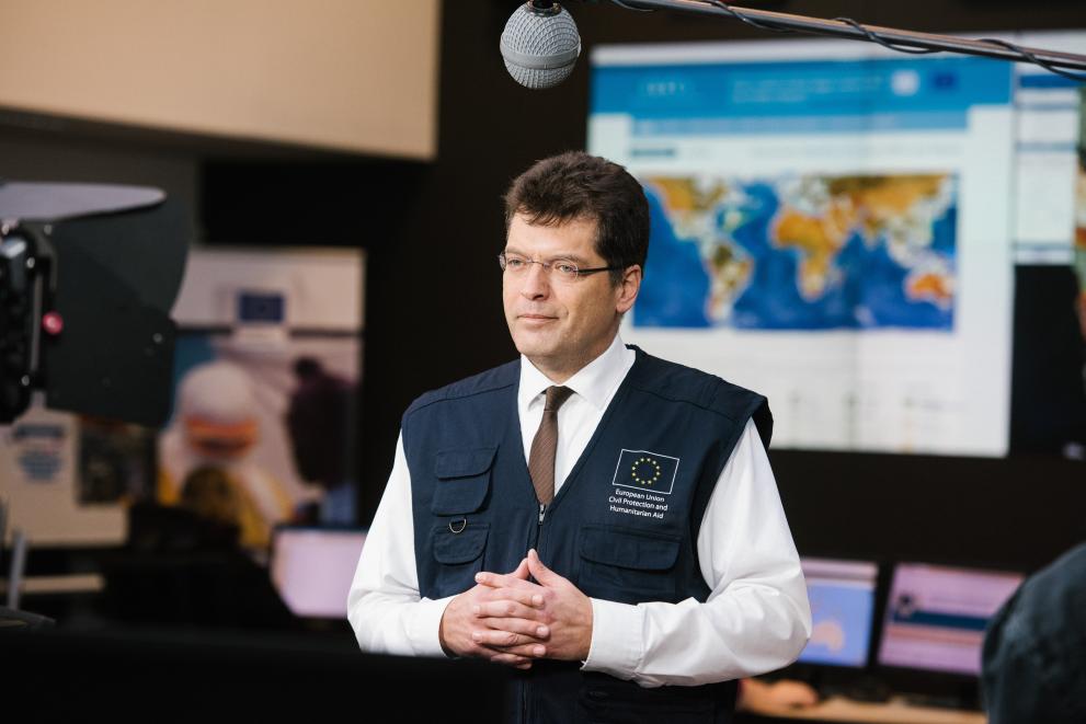 Behind the scenes of the 60 seconds video presentation by  Janez Lenarčič, European Commissioner for Crisis Management