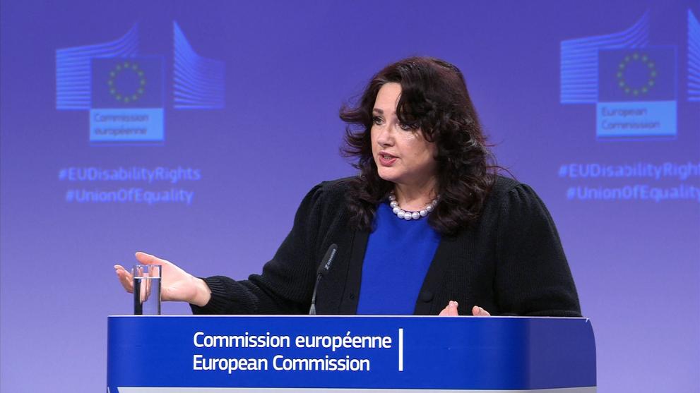 Press conference of Helena Dalli, European Commissioner, on the Strategy for the Rights of Persons with Disabilities 2021-2030