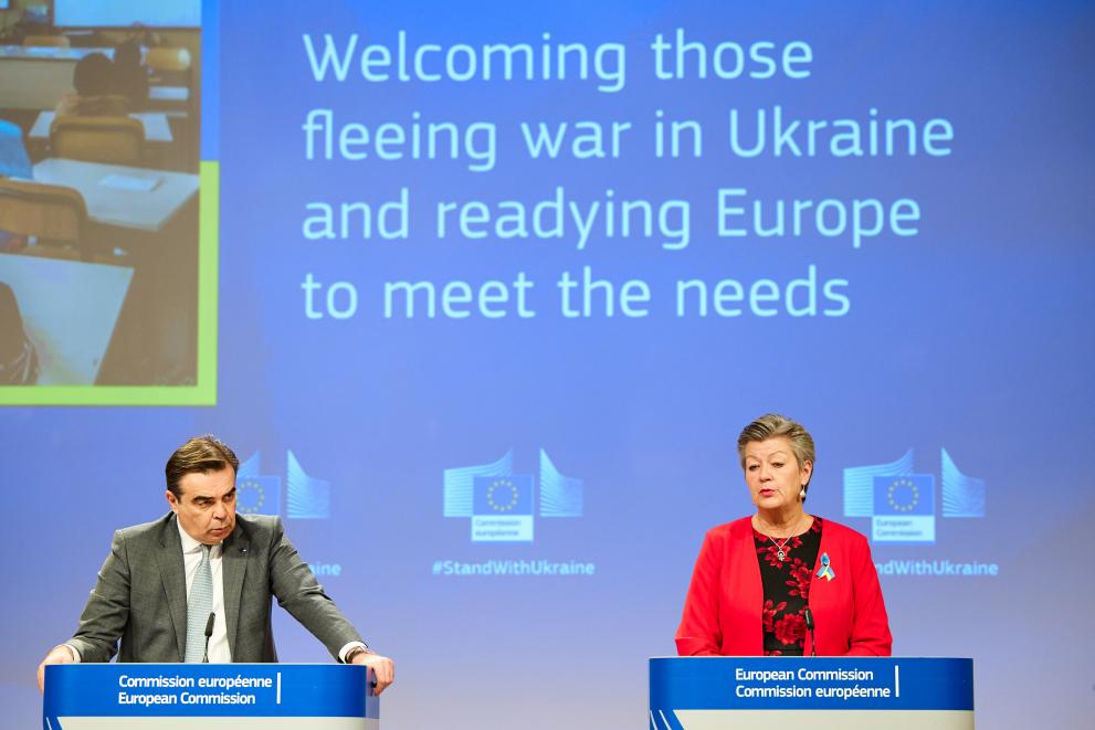 Press conference by Dubravka Šuica, and Margaritis Schinas, Vice-Presidents of the European Commission, and Ylva Johansson, European Commissioner, on the EU’s actions to support Member States in meeting the needs of those fleeing war in Ukraine 