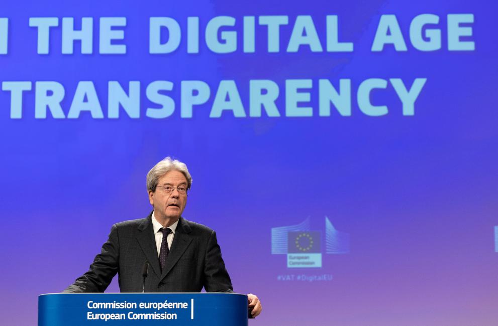 Press conference by Paolo Gentiloni, European Commissioner, on VAT in the Digital Age and the Directive on Administrative Cooperation (DAC8)
