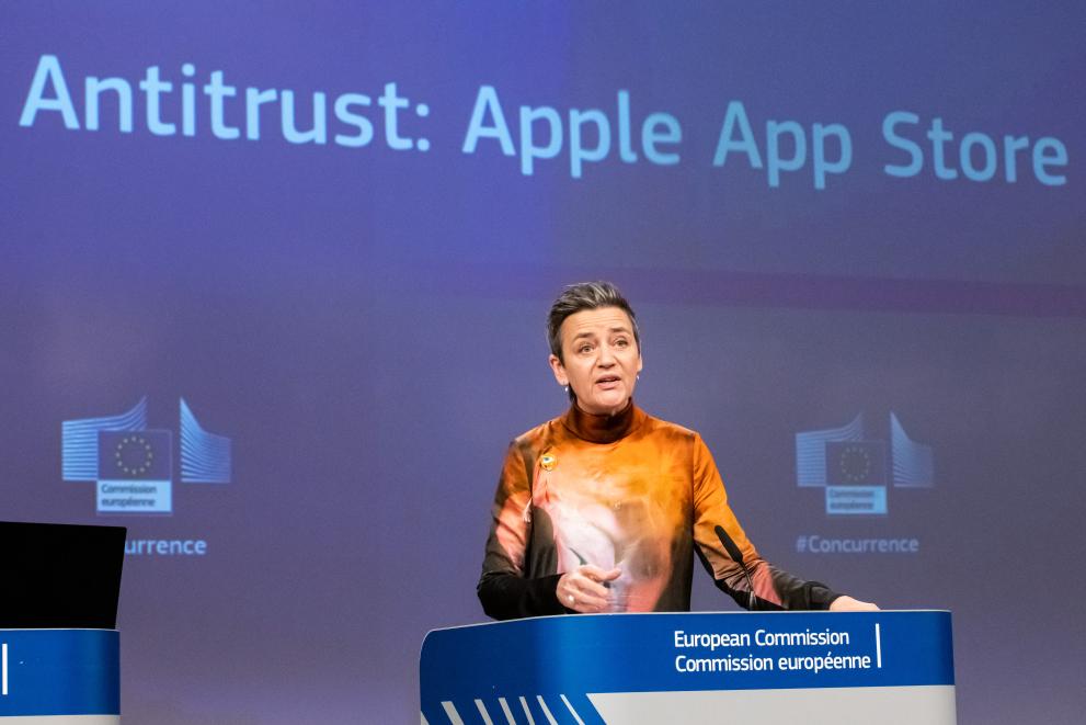 Press conference by Margrethe Vestager, Executive Vice-President of the European Commission, on an Apple App Store antitrust case